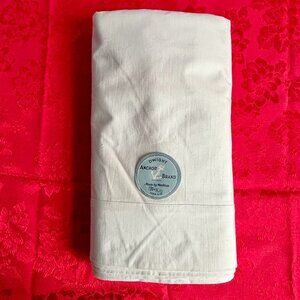 White Cotton Flat Sheet Double Bed 81 x 108" NOS with Label